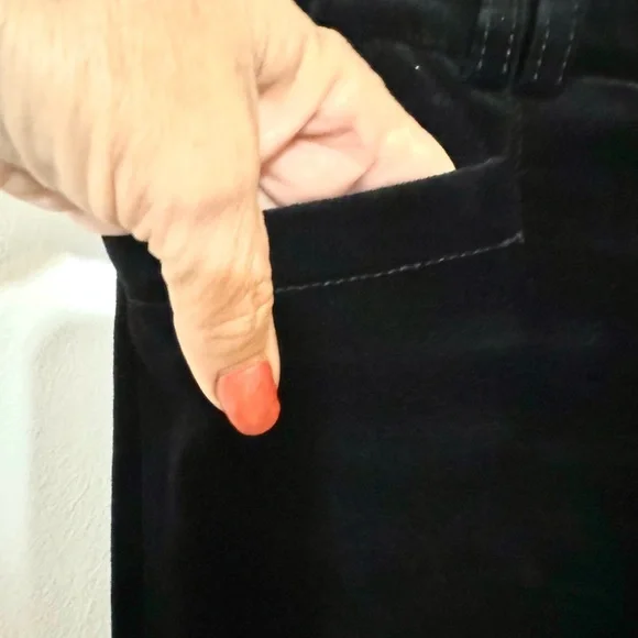 GORGEOUS  #FALL2025  BANANA REPUBLIC   BLACK VELVET TROUSER/PANTS  SIZE: 0  #W - Picture 5 of 11